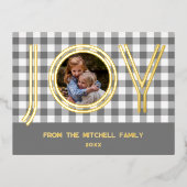 カスタムモダング素朴レーバッファローランバージャック金ゴールド 箔シーズンポストカード (正面)