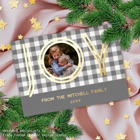 カスタムモダング素朴レーバッファローランバージャック金ゴールド 箔シーズンポストカード