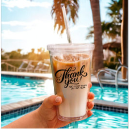 カスタムモダンサンキューブラック&ホワイトクラシック文字 アクリルタンブラー