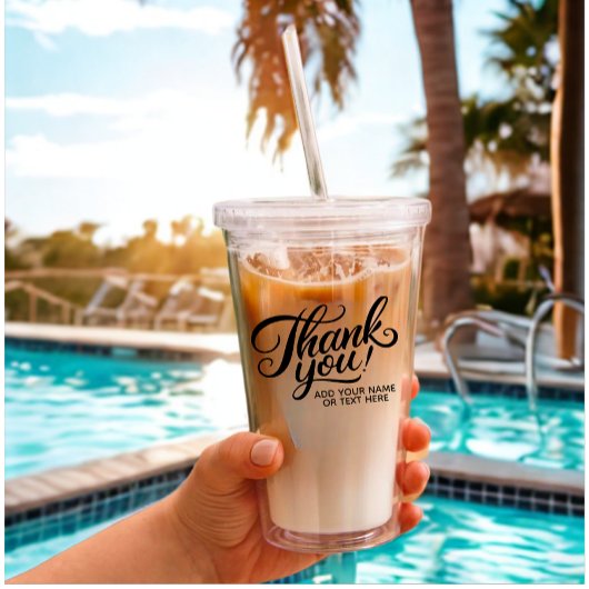 カスタムモダンサンキューブラック&ホワイトクラシック文字 アクリルタンブラー