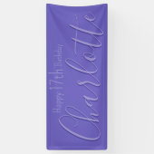 カスタムモダンシックパープルハッピー17誕生日 横断幕 (縦)