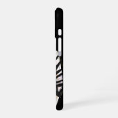 カスタムモダンシティガールブラックレッドグラフィック iPhone 16ケース (左側面)