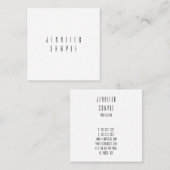 カスタムモダンシンプルエレガントトレンディーテンプレート スクエア名刺 (正面/裏面)