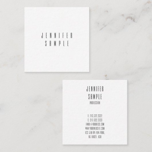 カスタムモダンシンプルエレガントトレンディーテンプレート スクエア名刺 (正面/裏面)