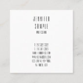 カスタムモダンシンプルエレガントトレンディーテンプレート スクエア名刺 (裏面)