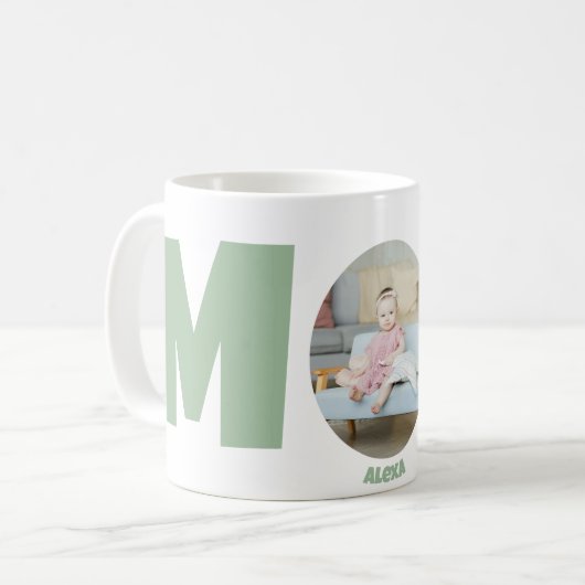 カスタムモダンシンプル母の日のギフト写真母 コーヒーマグカップ (正面左)
