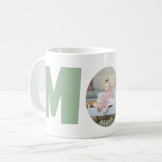 カスタムモダンシンプル母の日のギフト写真母 コーヒーマグカップ (正面左)