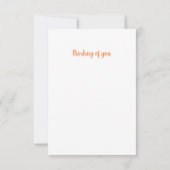 カスタムモダンシンプル焼けオレンジ色 サンキューカード (裏面)