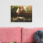 カスタムモダンシンプル結婚記念写真 キャンバスプリント (インサイチュ (リビング))