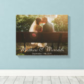 カスタムモダンシンプル結婚記念写真 キャンバスプリント (インサイチュ (ウッドフロア))