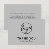 カスタムモダンシンプルLight Gray Logo Business サンキューカード (正面/裏面)