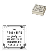 カスタムモダンスクエアファミリ名差出人住所 ラバースタンプ (押印)