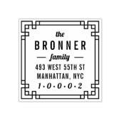 カスタムモダンスクエアファミリ名差出人住所 ラバースタンプ (インプリント)