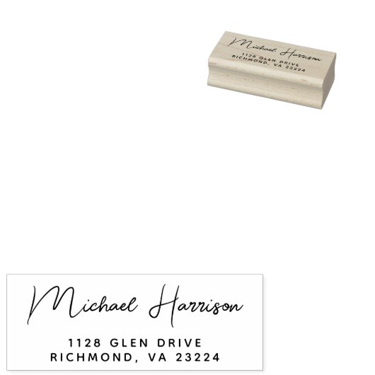 カスタムモダンスクリプト差出人住所 ラバースタンプ (押印)