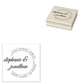 カスタムモダンスクリプト循環差出人住所 ラバースタンプ (押印)