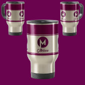 カスタムモダンスタイリッシュ名モノグラム文字(M) トラベルマグ