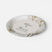 カスタムモダンソフトフローラエレガントな結婚式 ペーパープレート (アングル)