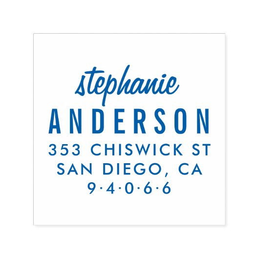 カスタムモダンタイポグラフィ |スタイリッシュ差出人住所 セルフインキングスタンプ (デザイン)