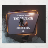 カスタムモダンダークBigfoot編集可能オレンジネオン ビールラベル (シングルラベル)