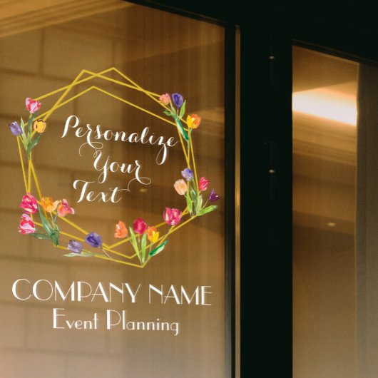 カスタムモダンチューリップ金ゴールドとブラックイベント計画 ウィンドウサイン