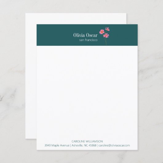 カスタムモダンティール（緑がかった色）用文房具 (正面/裏面)