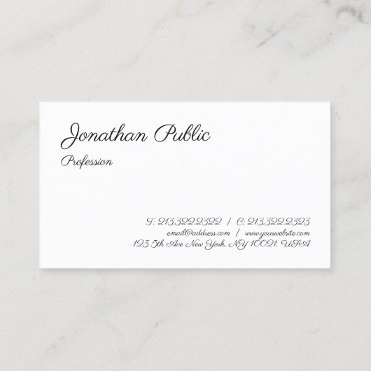 カスタムモダンテンプレートミニマル 名刺 (裏面)