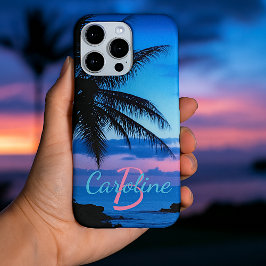 カスタムモダントロピカルアイランドビーチサンセットフォト iPhone 16 PRO MAXケース