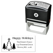 カスタムモダンハッピーホリデー差出人住所 セルフインキングスタンプ (インサイチュ)