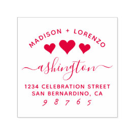 カスタムモダンハート名と差出人住所 セルフインキングスタンプ