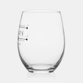 カスタムモダンバチェロレッテ黒パーティー日付 ステムなしワイングラス (左)