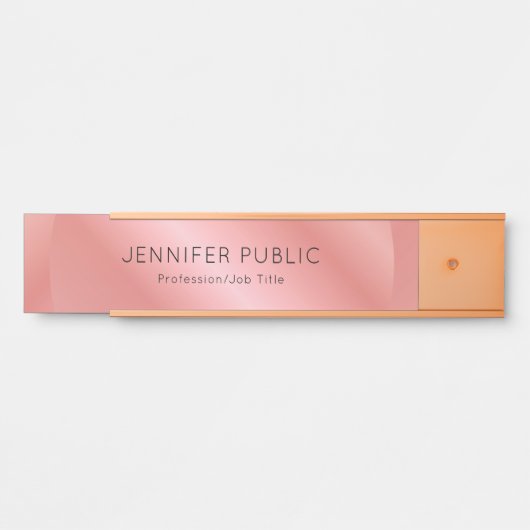 カスタムモダンバラ金ゴールドエレガントテンプレート サインプレート (正面)