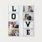 カスタムモダンバレンタインデー4写真コラージュ タペストリー (正面)