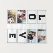 カスタムモダンバレンタインデー4写真コラージュ タペストリー (正面(横))