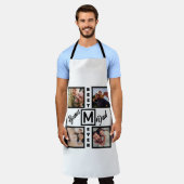 カスタムモダンパパStepdad 4 Photo Collage エプロン (着用した状態)