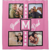 カスタムモダンパパStepdad 4 Photo Collage シャワーカーテン (正面)