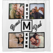 カスタムモダンパパStepdad 4 Photo Collage シャワーカーテン (正面)