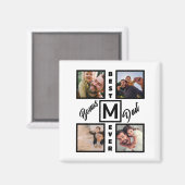 カスタムモダンパパStepdad 4 Photo Collage マグネット (正面/裏面)