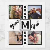 カスタムモダンパパStepdad 4 Photo Collage ワインラベル (シングルラベル)