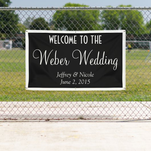 カスタムモダンパーソナライズされたウェディングバナー 横断幕 (インサイチュ)
