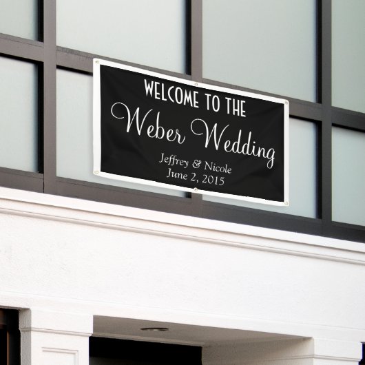 カスタムモダンパーソナライズされたウェディングバナー 横断幕 (ビルの外側)