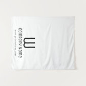 カスタムモダンビジネステーブルランナーバナーホワイト タペストリー (正面(横))