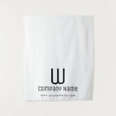 カスタムモダンビジネステーブルランナーバナーホワイト タペストリー (正面)