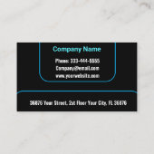 カスタムモダンビジネス名 – プロフェッショナルブラック 名刺 (裏面)