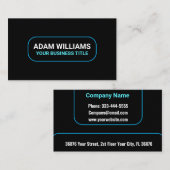 カスタムモダンビジネス名 – プロフェッショナルブラック 名刺 (正面/裏面)