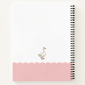 カスタムモダンピンクワン間抜けグースファースト誕生日 ノートブック (裏面)