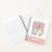 カスタムモダンピンクワン間抜けグースファースト誕生日 ノートブック (内部)