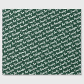 カスタムモダンファミリ名ダークグリーン ラッピングペーパー (フラット)