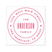 カスタムモダンファミリ名ラウンド差出人住所