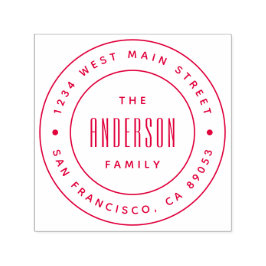 カスタムモダンファミリ名ラウンド差出人住所 セルフインキングスタンプ