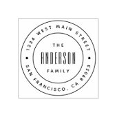 カスタムモダンファミリ名ラウンド差出人住所 ラバースタンプ (インプリント)